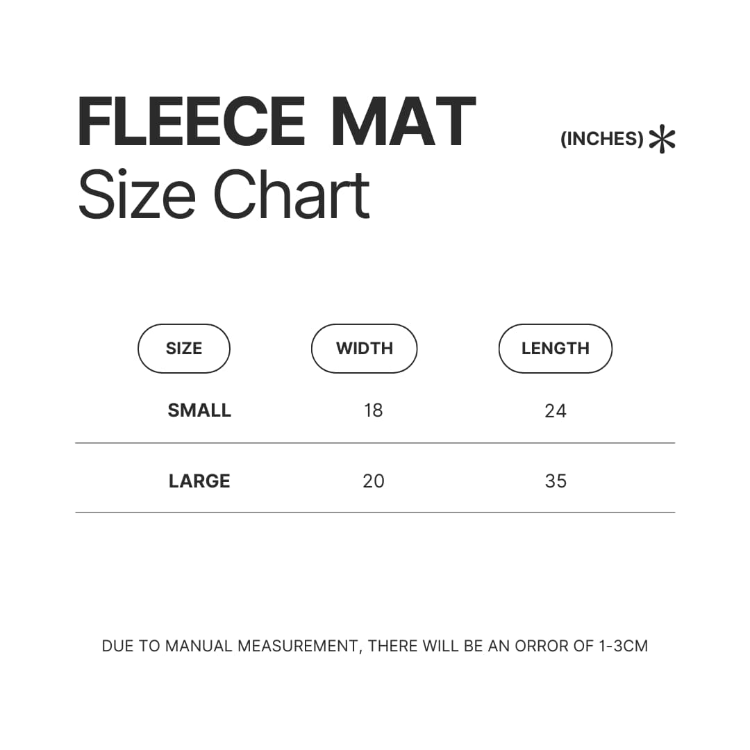 Fleece Mat Size Chart - Ghibli Gifts