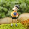2 Pcs set Kawaii Ponyo on The Cliff Resin Figures Toy Gardening Boy Fish Ornament Action 4 - Ghibli Gifts