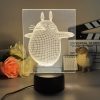 3D Led Lamp Spirited Away No Face Man Totoro Action Figure Nightlight Cute Room Decor Light - Ghibli Gifts