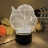 3D Led Lamp Spirited Away No Face Man Totoro Action Figure Nightlight Cute Room Decor Light 14 - Ghibli Gifts