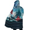 Trippy Porco Rosso SG AOP Hooded Cloak Coat SIDE Mockup - Ghibli Gifts