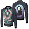 chihiro ogino love haku nigihayami kohaku nushi no face spirited away studio ghibli fan fleece bomber jacketle0qo - Ghibli Gifts