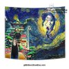 starry night spirited away wall tapestry 315 - Ghibli Gifts