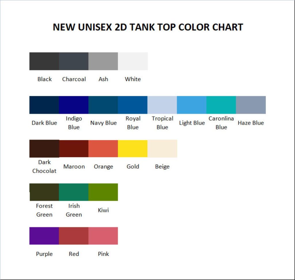 tank top color chart - Ghibli Gifts
