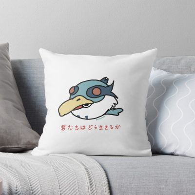 Studio Ghibli The Boy And The Heron Chibi Throw Pillow